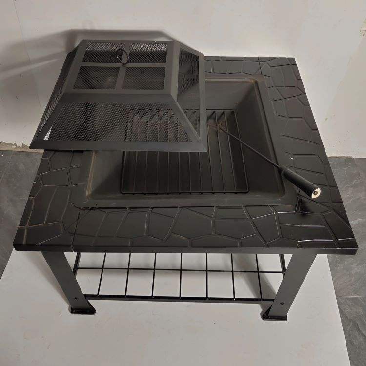 Outdoor Hanging Charcoal Grill Fire Pit Table